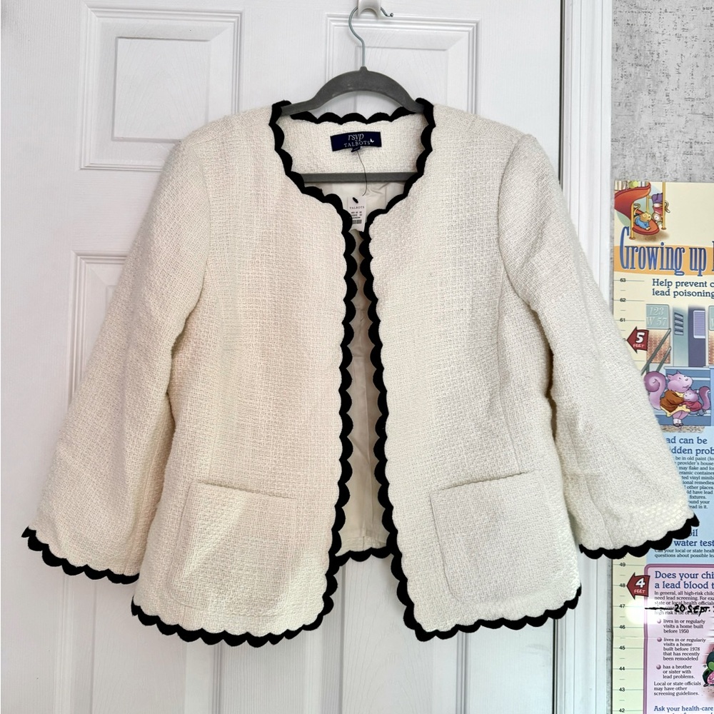 NWT Talbots women’s Cotton White Cream blazer size 14